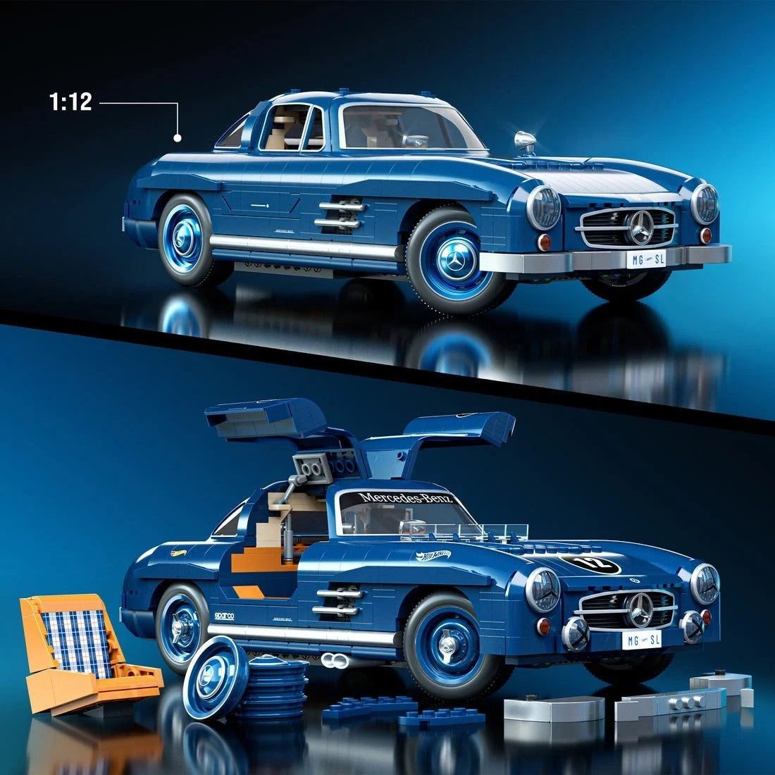 Mattel Brick Shop Hot Wheels Mercedes-Benz 300 SL Building Set AU Stock