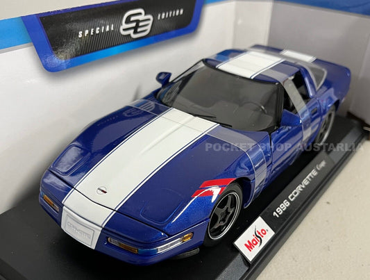 Maisto 1996 Corvette coupe 1:18 Blue Diecast Model Toy Sport Car