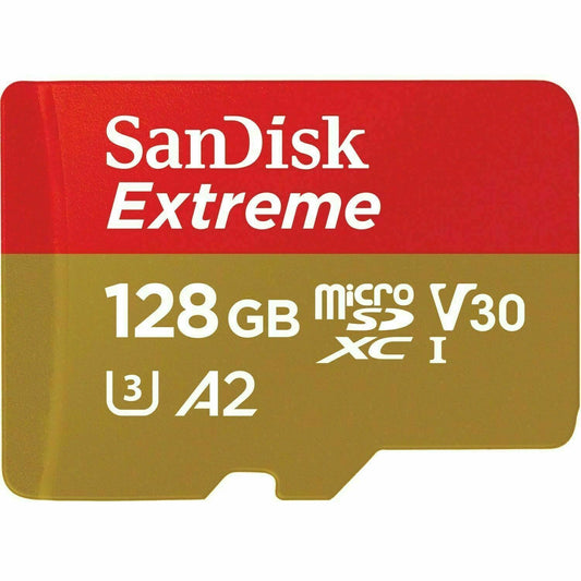 128GB Micro SD Card Extreme SanDisk SDXC V30 A2 Drone Memory [Refurbished]