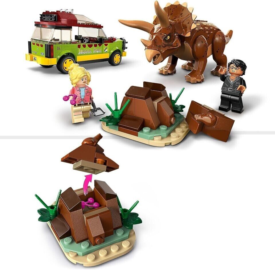 LEGO 76959 Jurassic Park Triceratops Research Dinosaur Toy Set with Ford Explore
