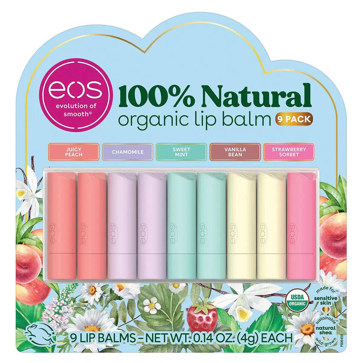 EOS 100% Natural Organic Lip Balm 9 Sticks