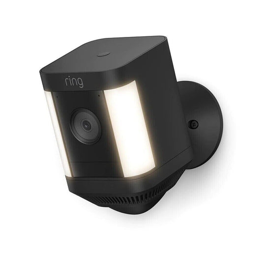 RING Spotlight Cam Plus Battery - Black, 1080p, 2.4GHz Wi-Fi, Built-In Siren