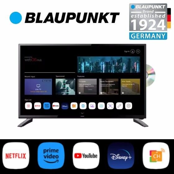 Blaupunkt  24" LED HD WebOS Smart TV & DVD Combo 24 Inch TVs 240V 12V Caravan