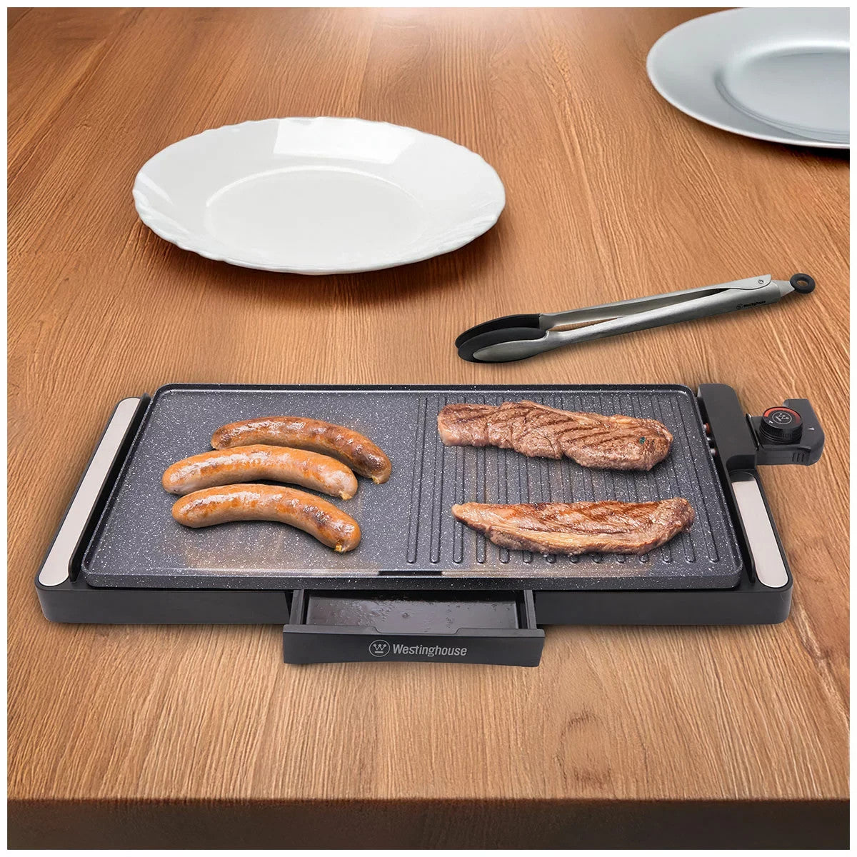 Westinghouse Non-Stick Electric Grill 2200W Black 652x261x68mm