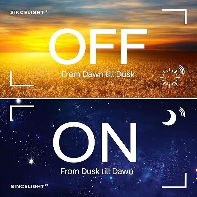 SINCELIGHT 9W B22 Dusk to Dawn Outdoor LED Lights Sensor Bulbs Auto On/Off Lamps