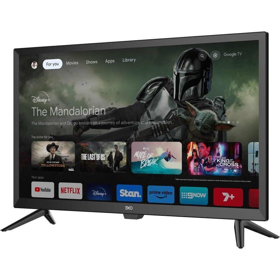 24" HD Google Smart TV Netflix YouTube 12V Travel Adaptor for Car Caravans