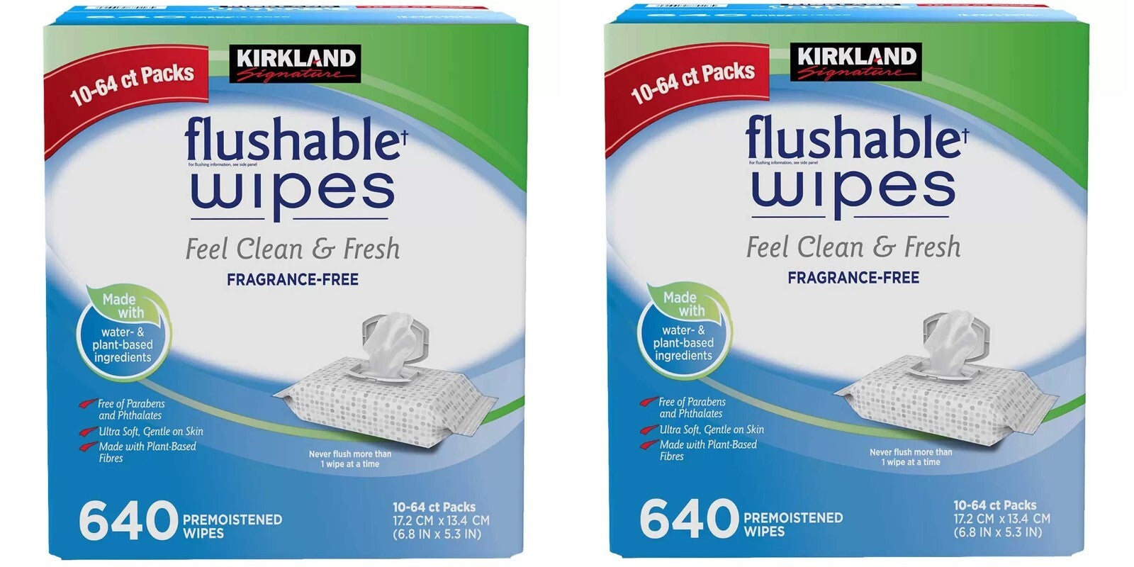 Kirkland Signature Flushable Wipes Wet Moist Ultra Soft Towelettes 2X 640 Count