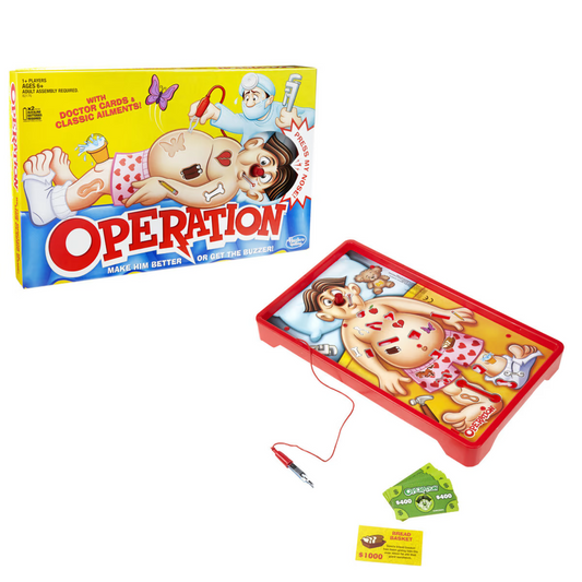 Hasbro's Original Classic Operation Electronic Board Game with Doctor Cards