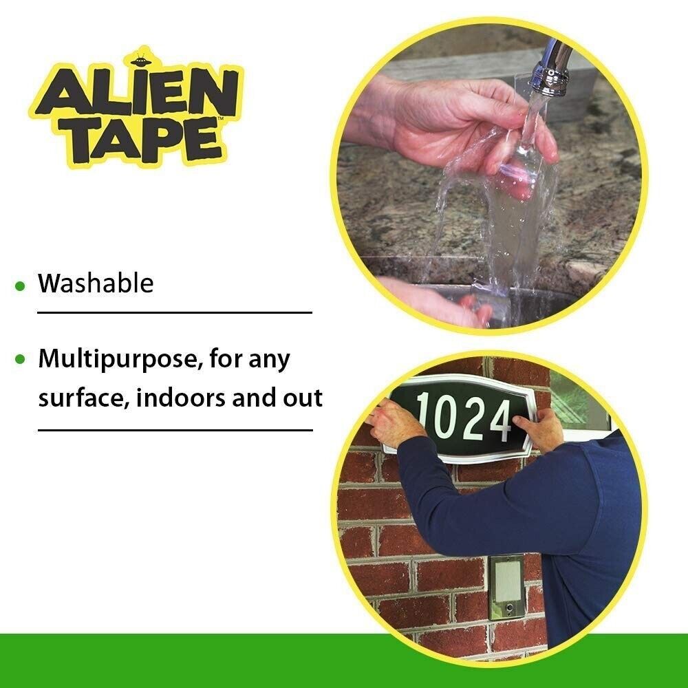 Genuine 18M Alien Tape AS SEEN ON TV Reusable DOUBLE Sided TAPE 3cm x 3m x 6roll