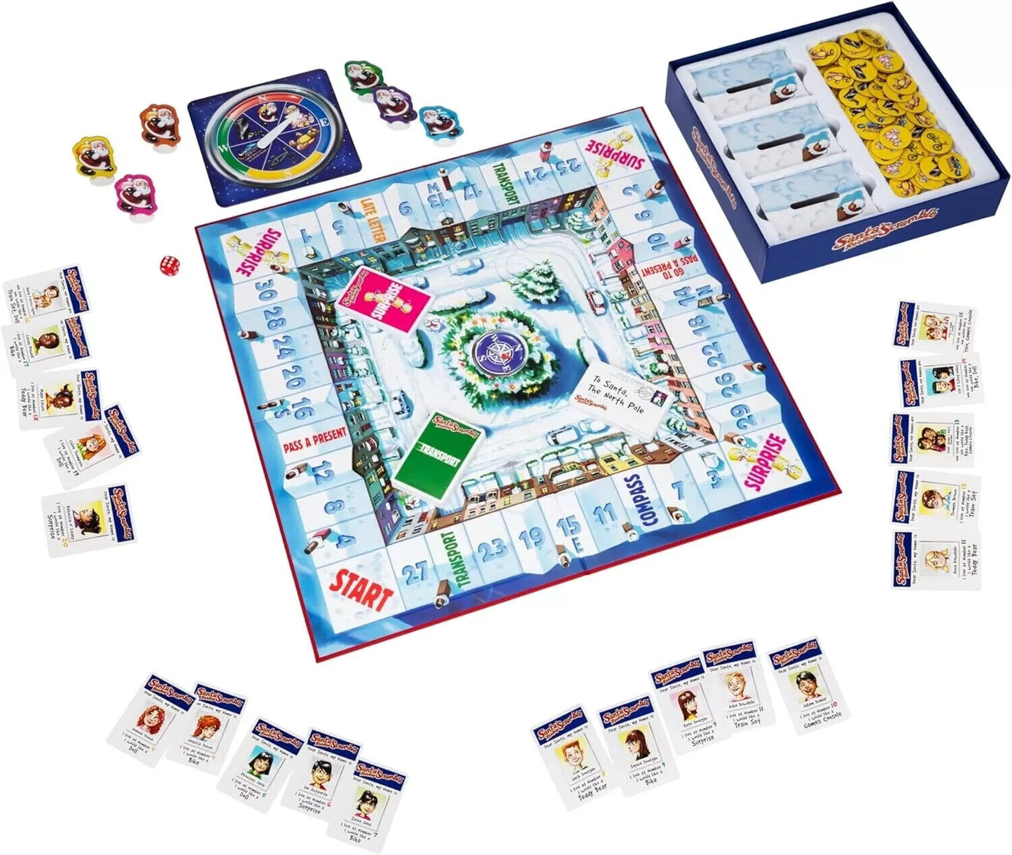 Santas Rooftop Card Scramble Board Game Christmas Role Play 2-4 Players