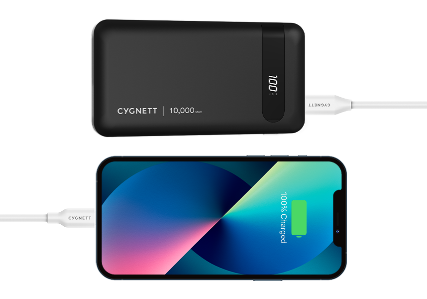 Cygnett ChargeUp Juice 10000mAh Power Bank Pocket Battery Pack USB A + USB C