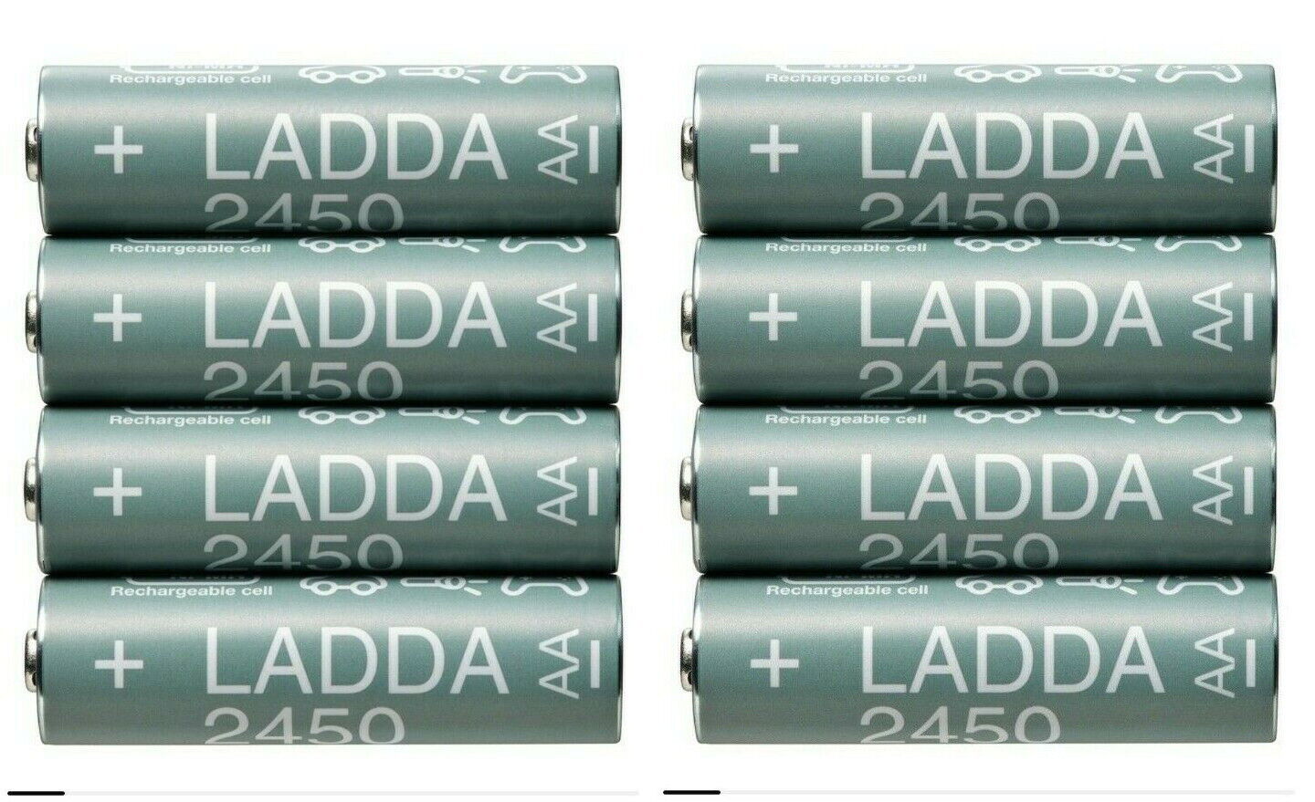 LADDA AAA & AA Rechargeable NiMH 500 900 1900 2450 mAh Batteries