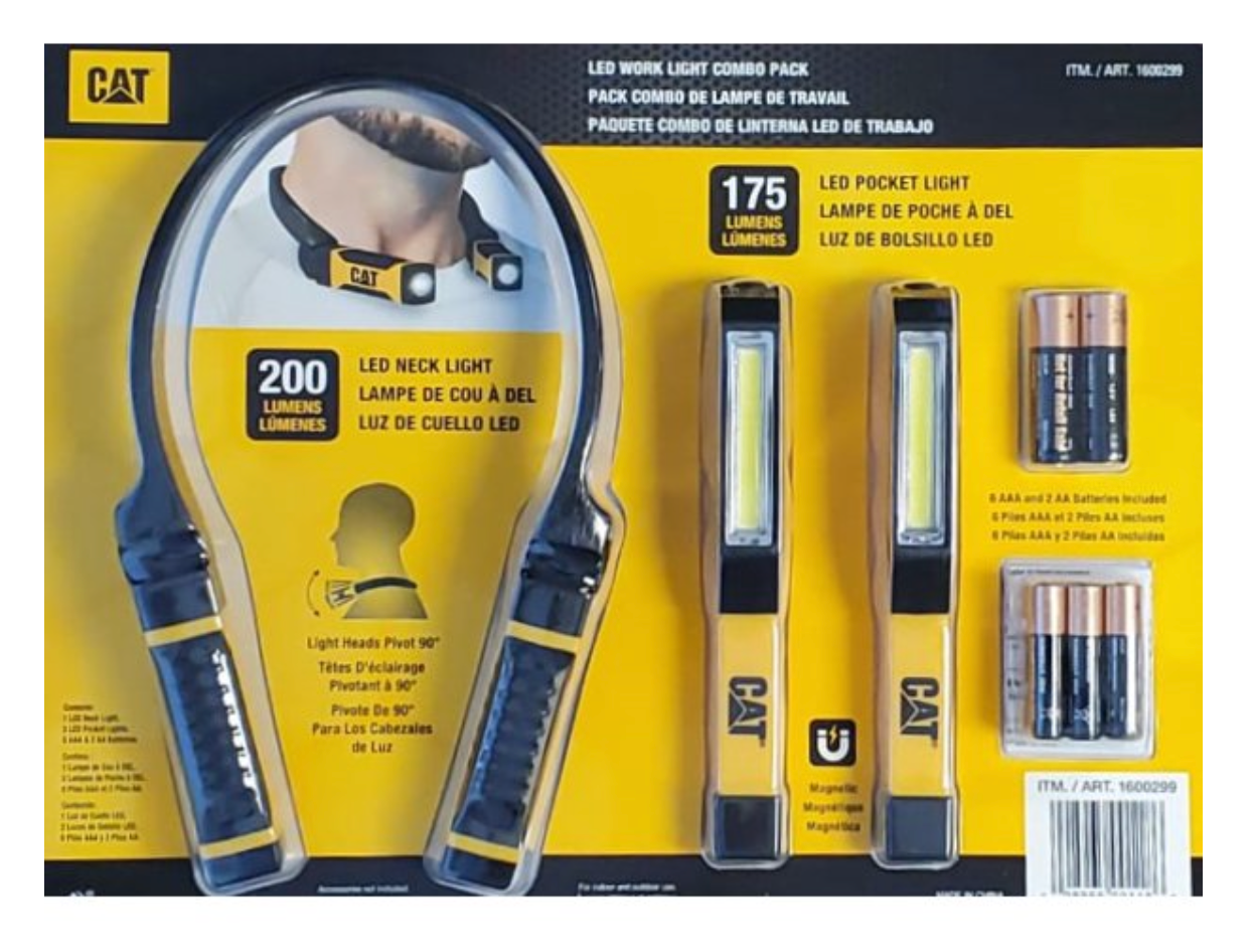 CAT Portable LED Work Light Combo 200 Lumens Neck Light Pocket Light 175 Lumens