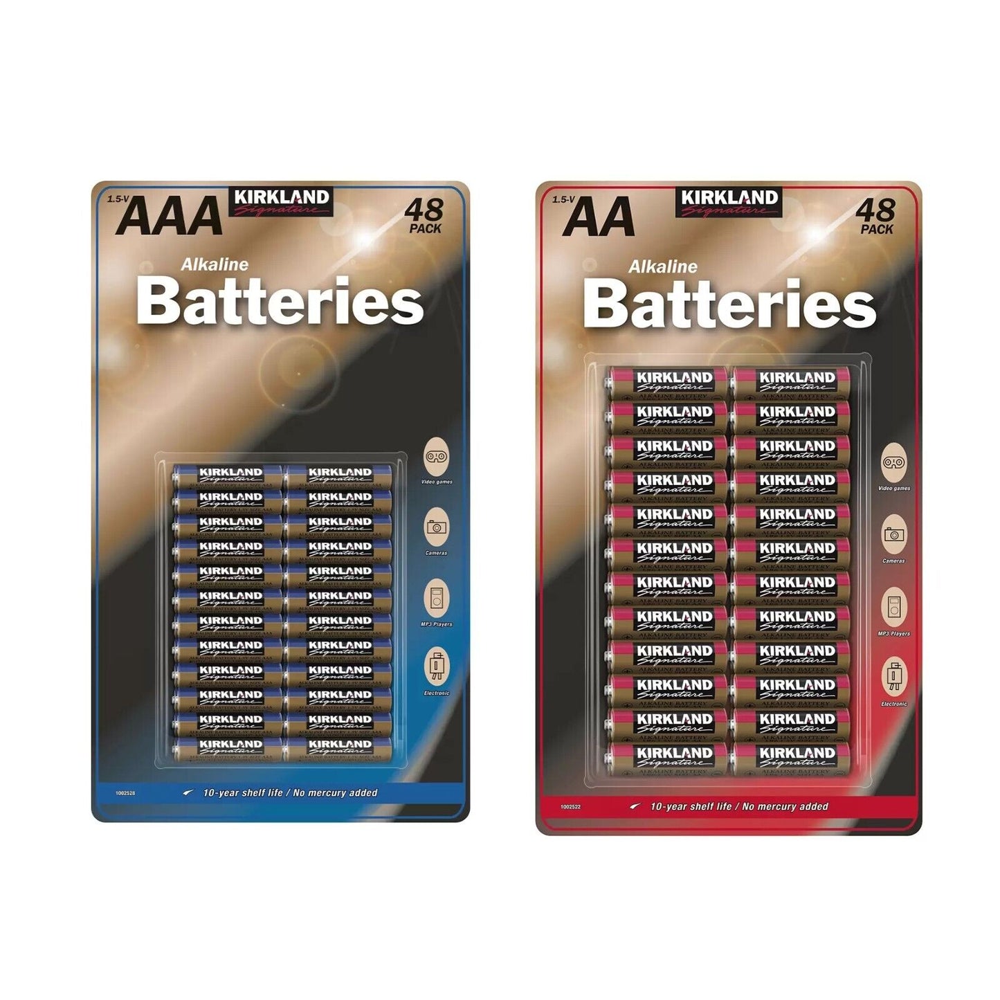 48/24 Pack Kirkland Signature Long Lasting Alkaline Batteries AA/AAA