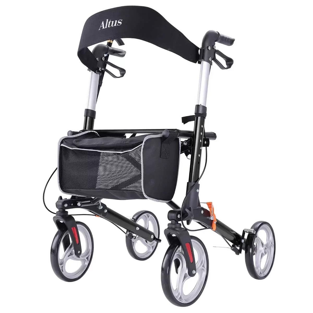 Altus Deluxe Euro Style Walker Rollator 10 Inch Wheel Black