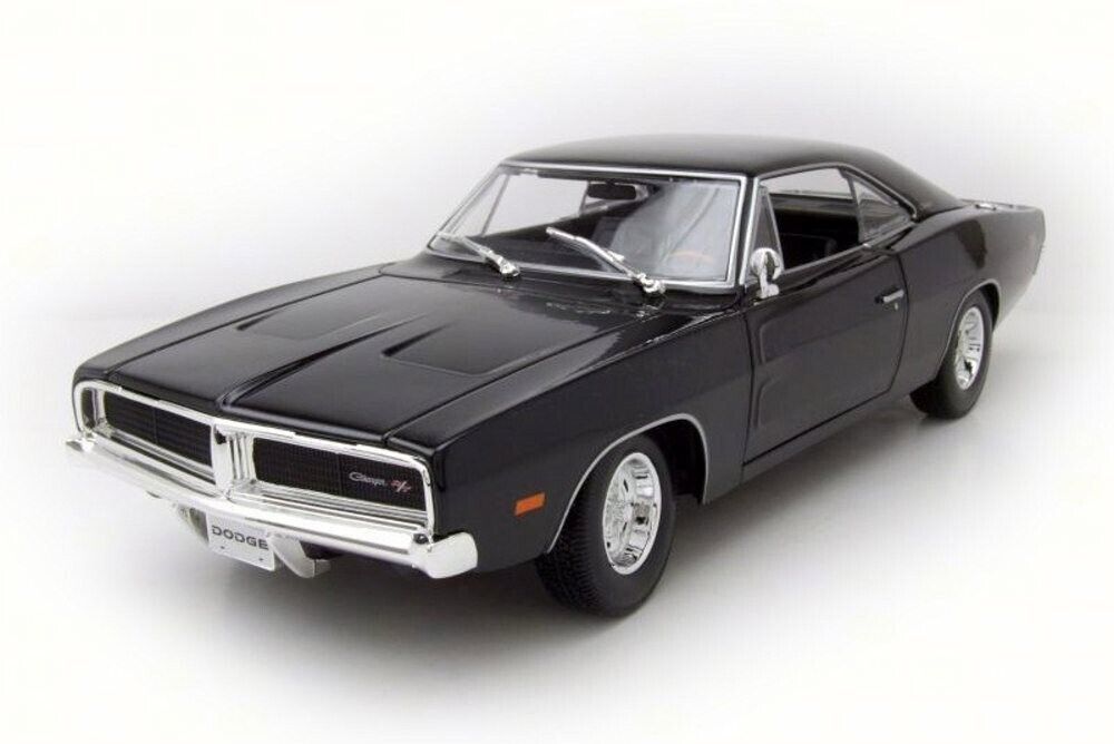 Maisto 1:18 Scale 1969 Dodge Charger R/T Black Diecast Model Car Kids Toy