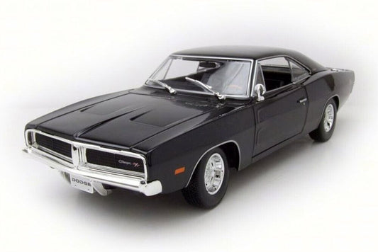 Maisto 1:18 Scale 1969 Dodge Charger R/T Black Diecast Model Car Kids Toy