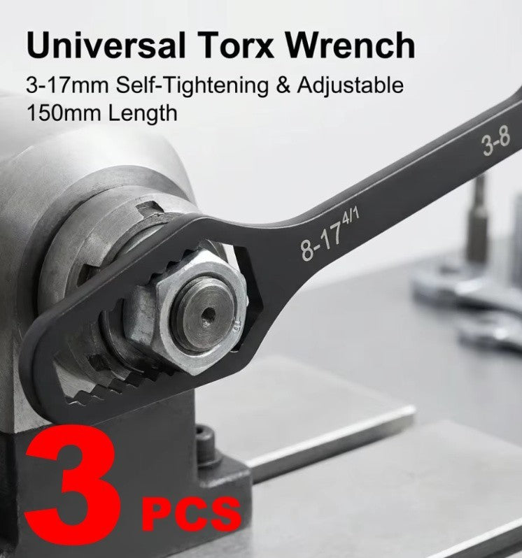 3/2/1Pcs Universal Double Ended Wrench, Self-Tightening 3-17mm Screw Nuts Repair