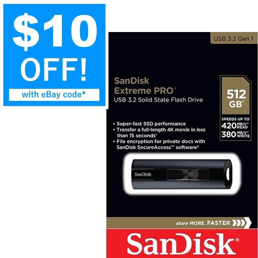 Sandisk Extreme Pro 512GB USB3.2 SSD USB Flash Drive Read 420MB/s CZ880