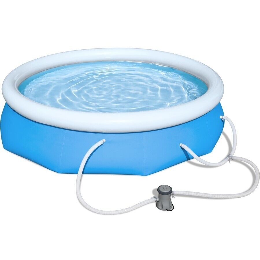 NEW Bestway 10ft Fast Set Inflatable Swimming Pool Outdoor with Pump and Filter