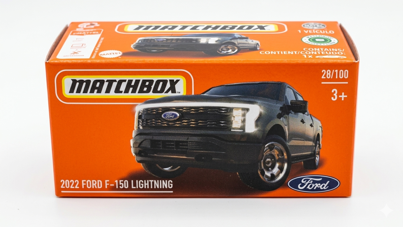 MATCHBOX 2024 #28 - 2022 Ford F-150 Lightning (Black - Power Grabs)