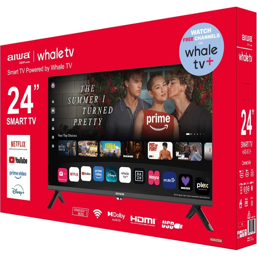 AIWA 24" Edgeless Smart TV powered by WhaleTV Dolby Audio Netflix YouTube Disney