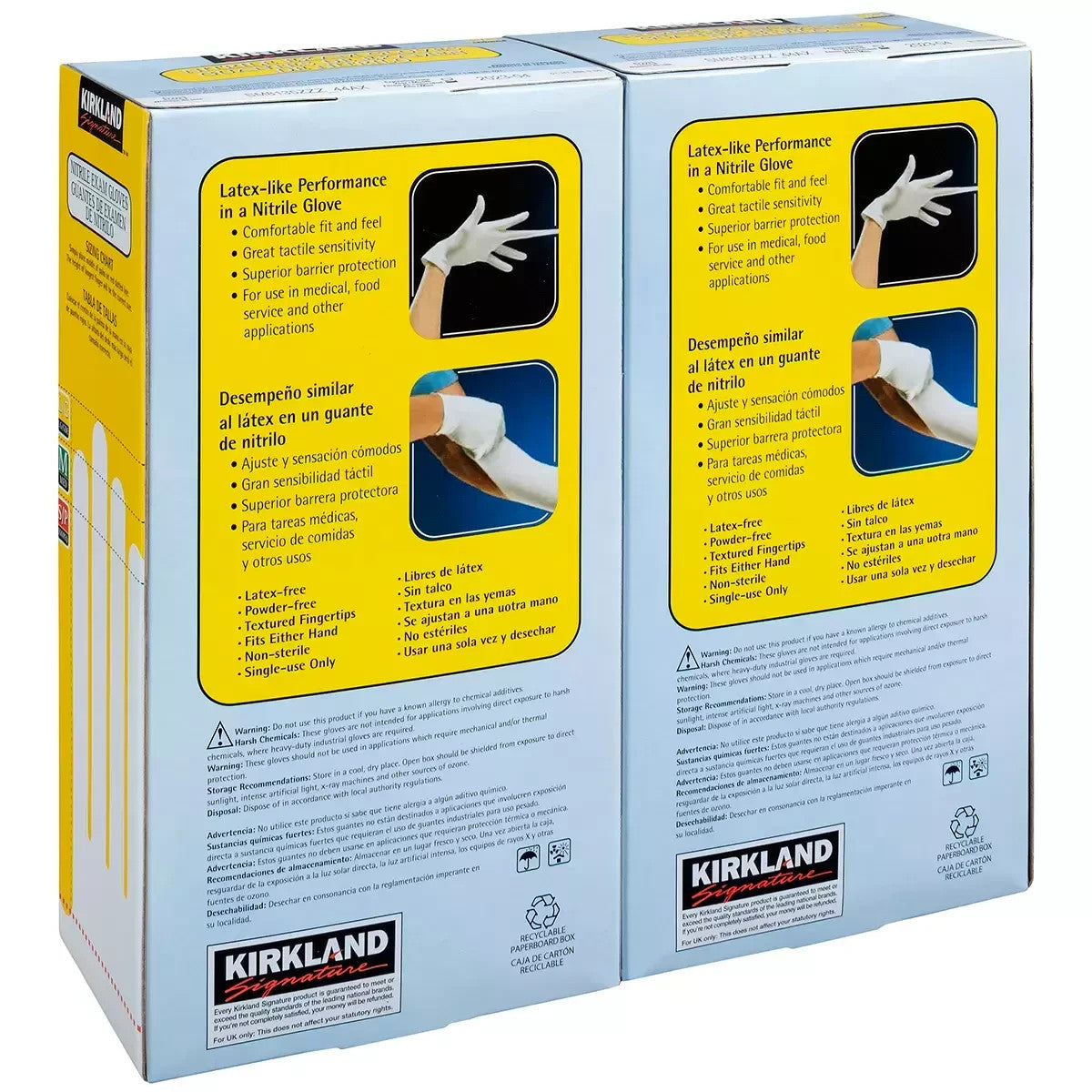 400 Kirkland Disposable Nitrile Exam Safety Gloves Kitchen Housekeeping Large