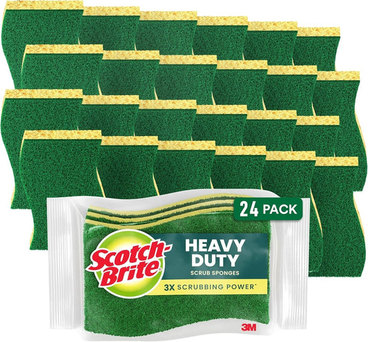Scotch-Brite Heavy Duty Scrub Sponge, 6 Count (Pack of 4 - 24 Total)