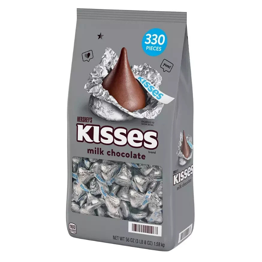 Hershey's Kisses Milk Chocolate 1.58kg 56oz Made in USA 330 pieces