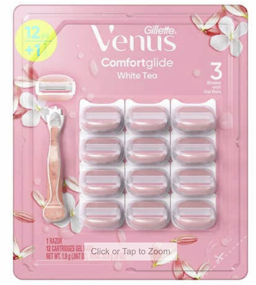 Gillette Venus Comfort glide White Tea Razor Blade 12 Pack Shaver Shaving Women