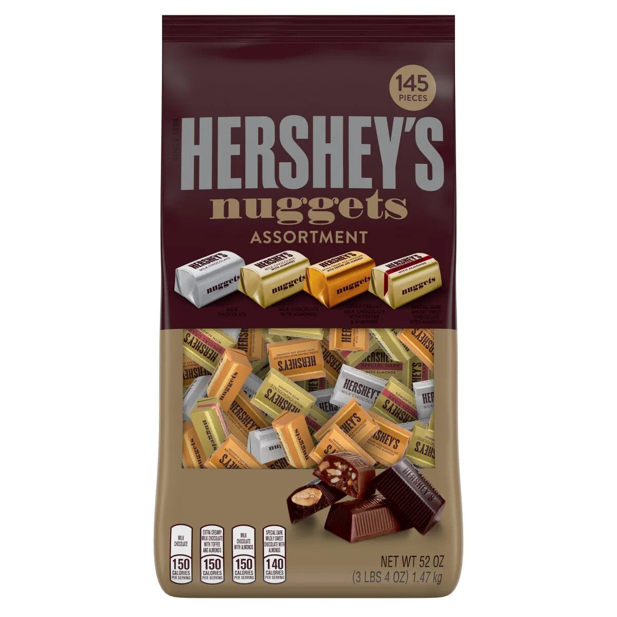 Hershey's Nuggets Assortment 145 Pieces Chocolate Candy 1.47kg Pantry Party Pack