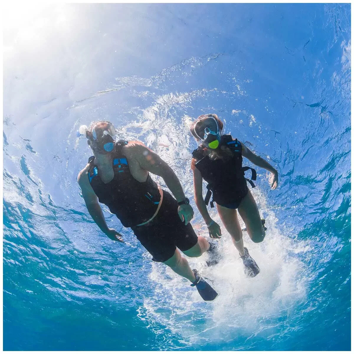 Oceanic FLOWTECH Full Face Snorkel Mask 180° View Anti-Fog Adult w/ Go Pro Mount