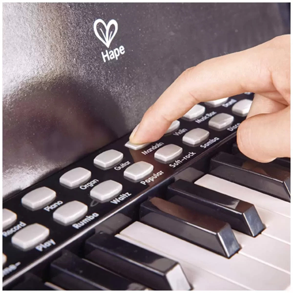 HAPE Learn with Lights Black 25 Keys Electric Piano for Kids 3 Years +