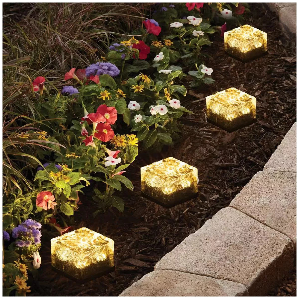 Dais Solar Brick Light Outdoor Lights Path Garden Camping LED 6 Pack Warm White