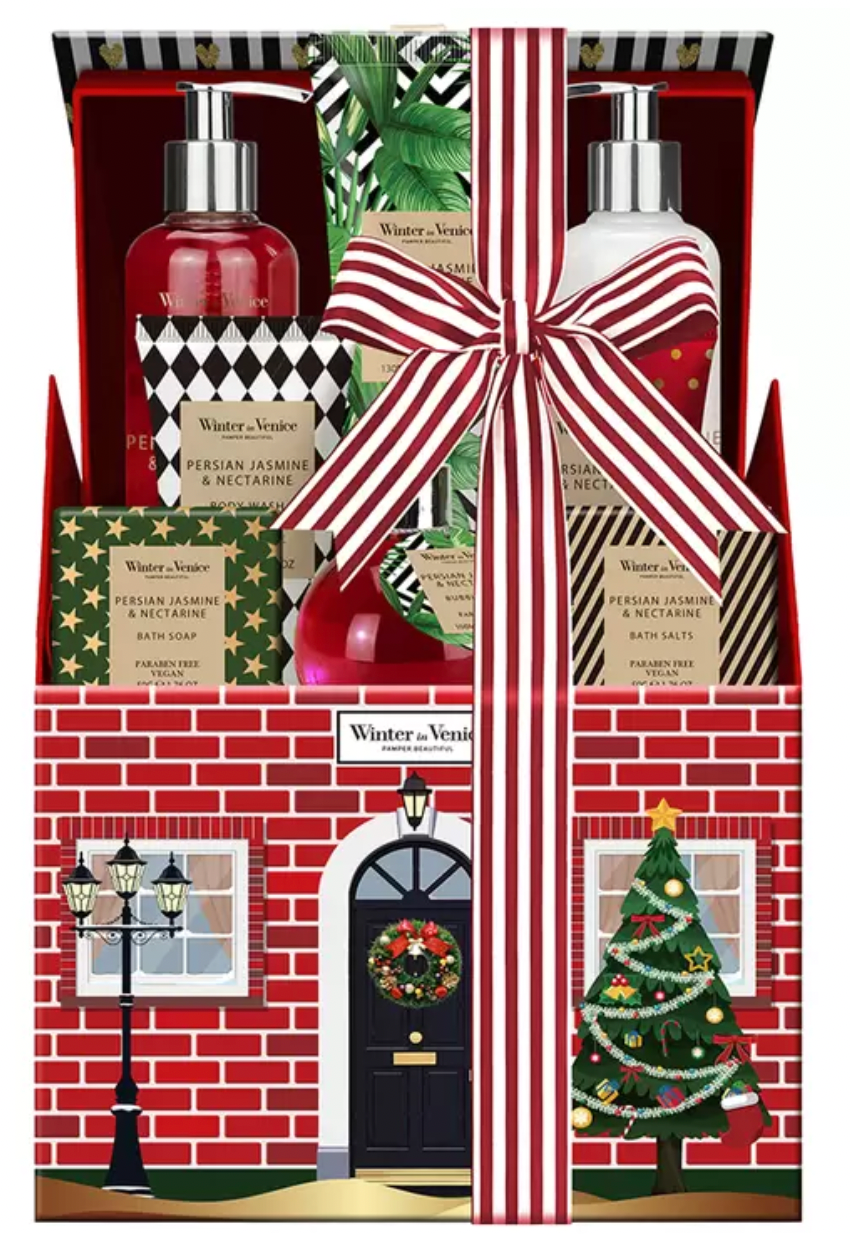 Winter in Venice Holiday House Bath & Body Gift Set 8 Pieces Hampers