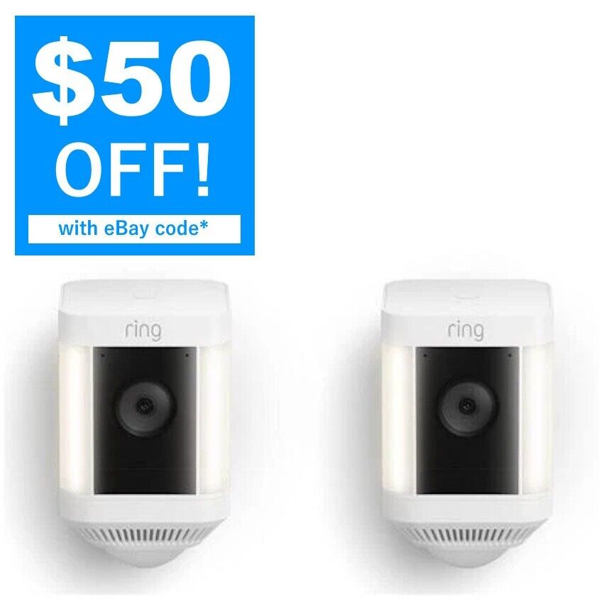 RING Spotlight Cam Plus Battery - White - 2 Pack [B0B7QMF9T5]