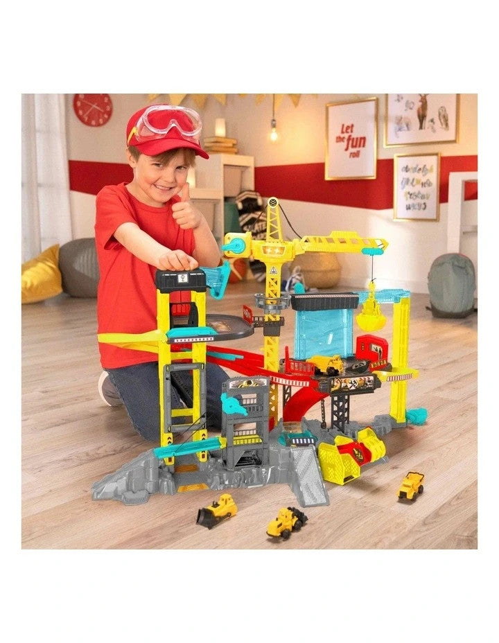 Dickie Toys Construction Playset lights Sounds crane lift conveyor belt Toy Cars