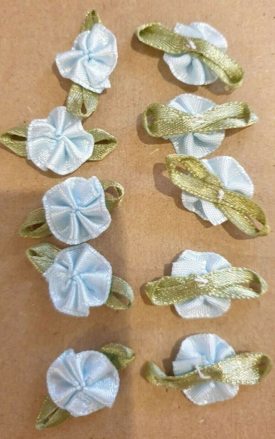 10x Handmade Ribbon Rosettes Fabric Flowers For Wedding,Clothes Embellishment