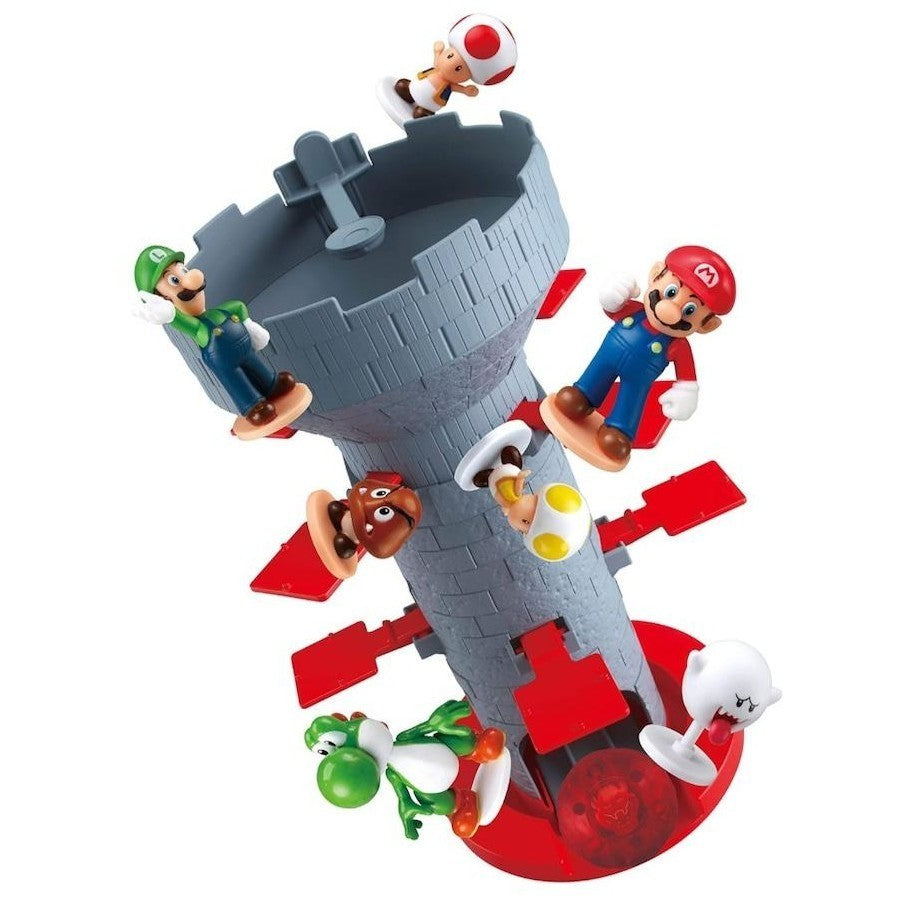Super Mario Blow Up! Shaky Tower Board Game NEW 7 Figures