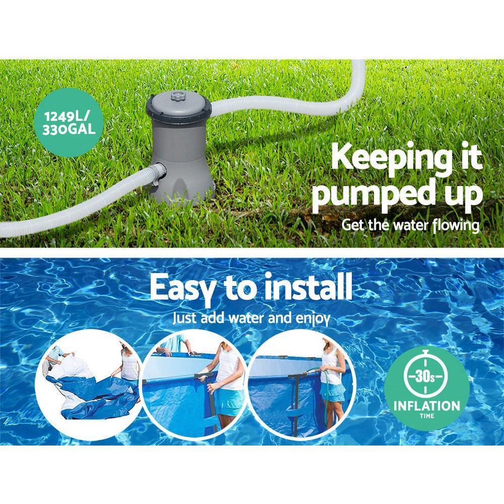 Bestway 12FT Swimming Pool Above Ground Filter Pump 3.66M Power Steel Frame