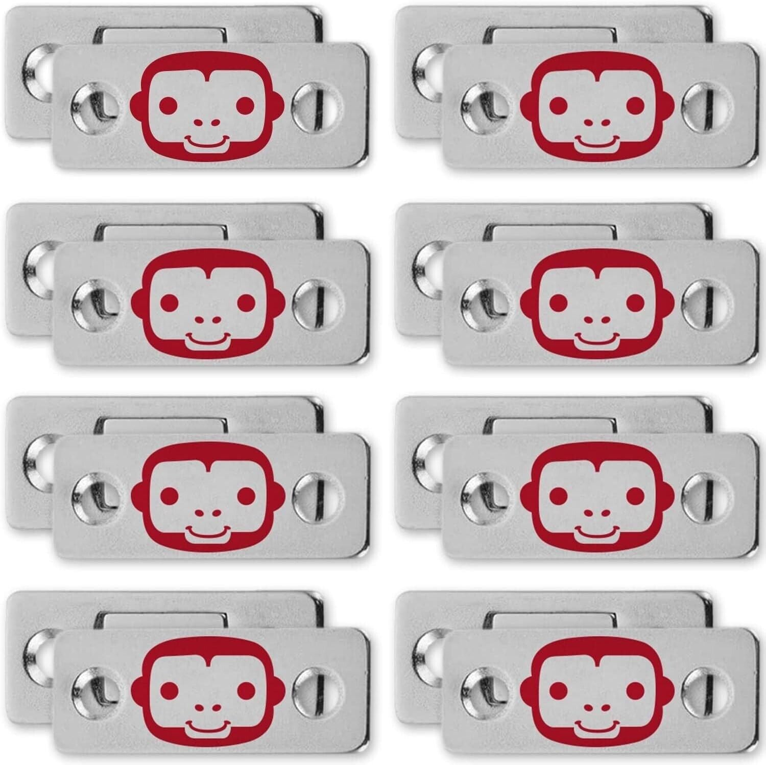 RUBY MONKEY MAGNETS 8 set As Seen On TV Adhesive Magnets Keep Doors Drawers Shut