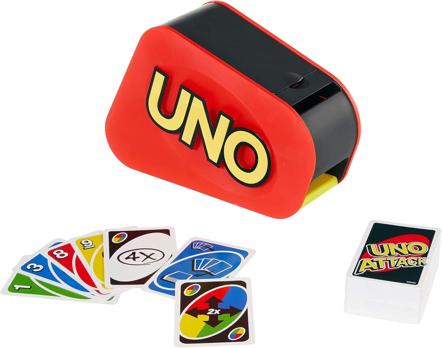 Mattel UNO Attack Card Game with Launcher, Lights & Sounds, 112 Cards, Ages 7+