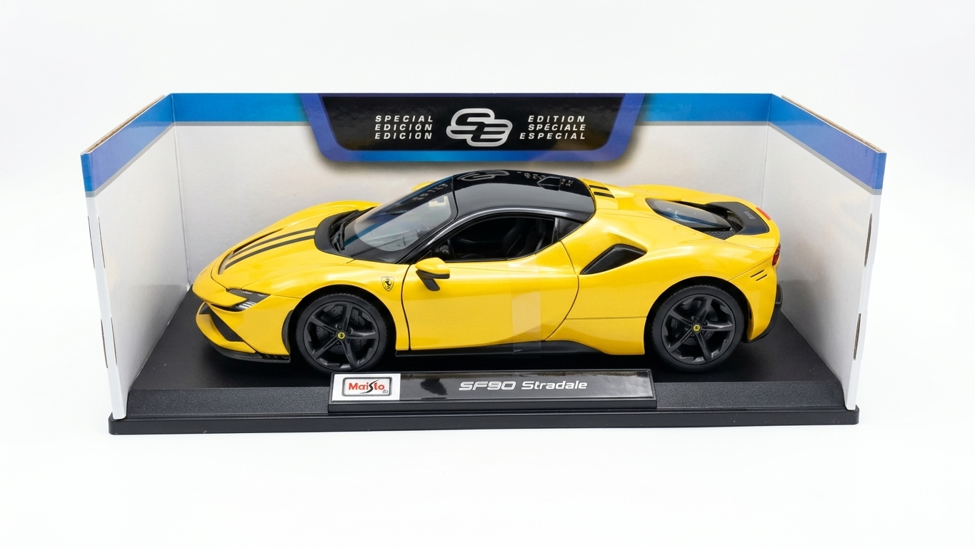Maisto 1:18 Ferrari SF90 Stradale (Yellow) Diecast – Special Edition