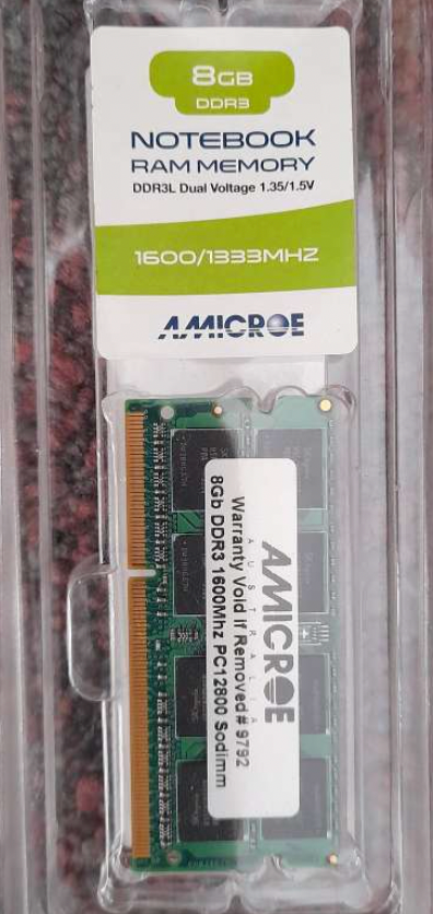 Amicroe 8GB DDR3 Notebook DDR3L Dual Voltage 1.3/1.5V PC12800 1600Mhz SoDimm Ram