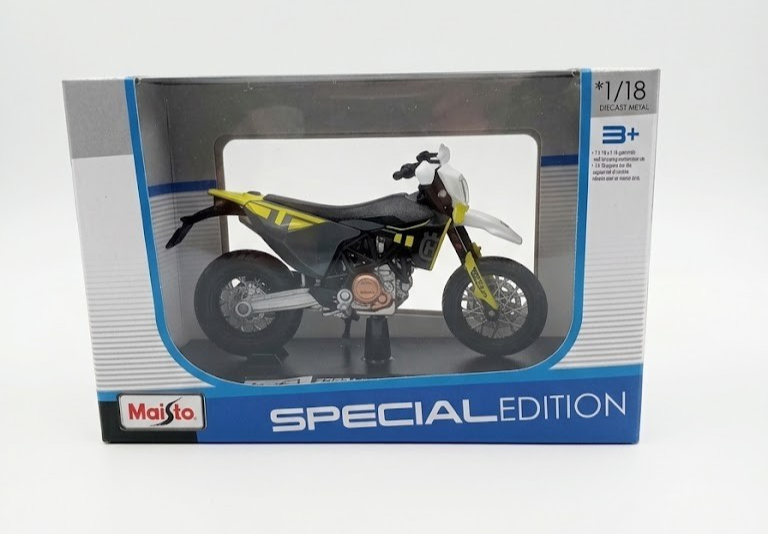 Maisto 1:18 – 2023 Husqvarna 701 Supermoto – Special Edition Model