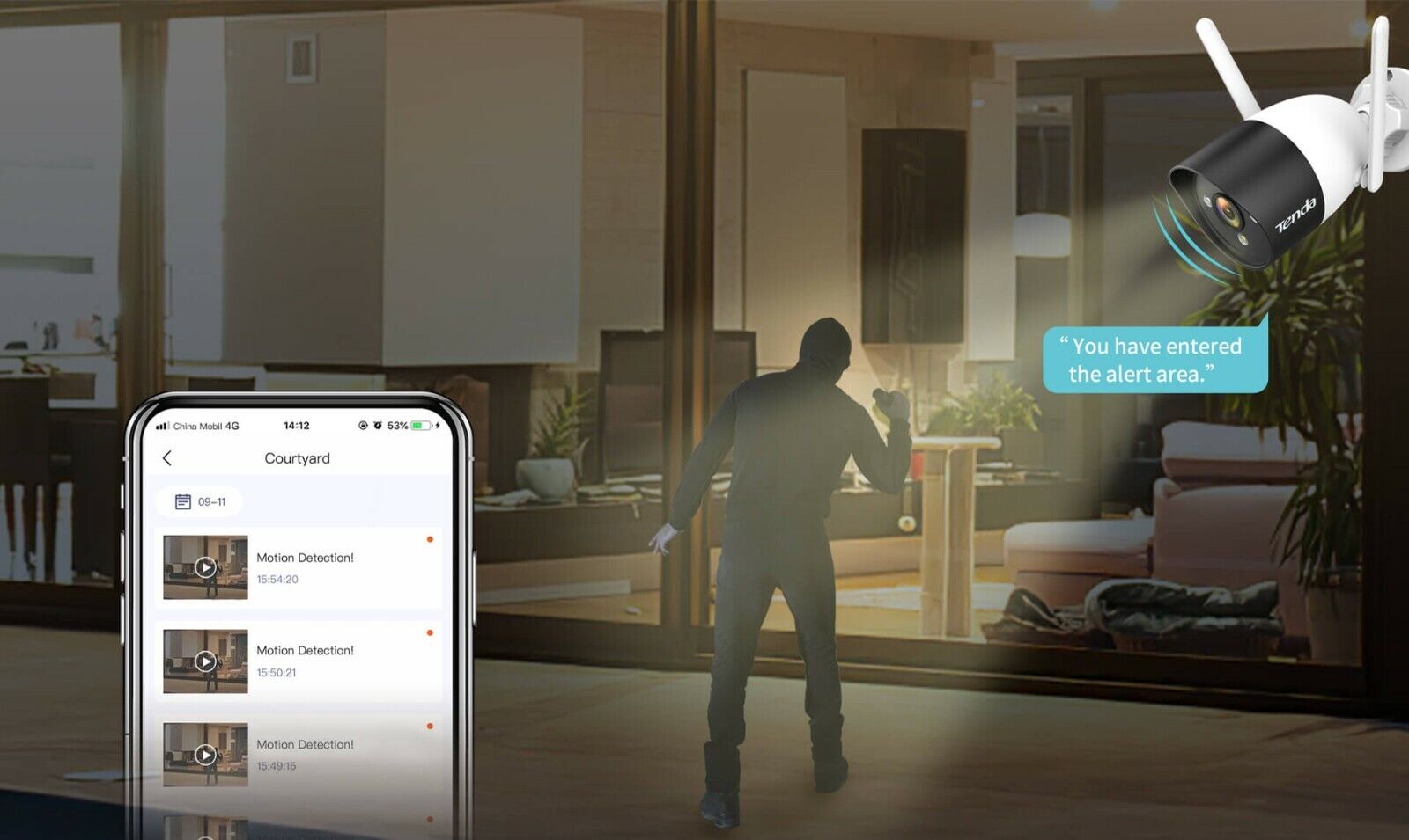 Tenda CT6 3MP Super HD WiFi IP Security Camera Outdoor Night Vision Surveillance