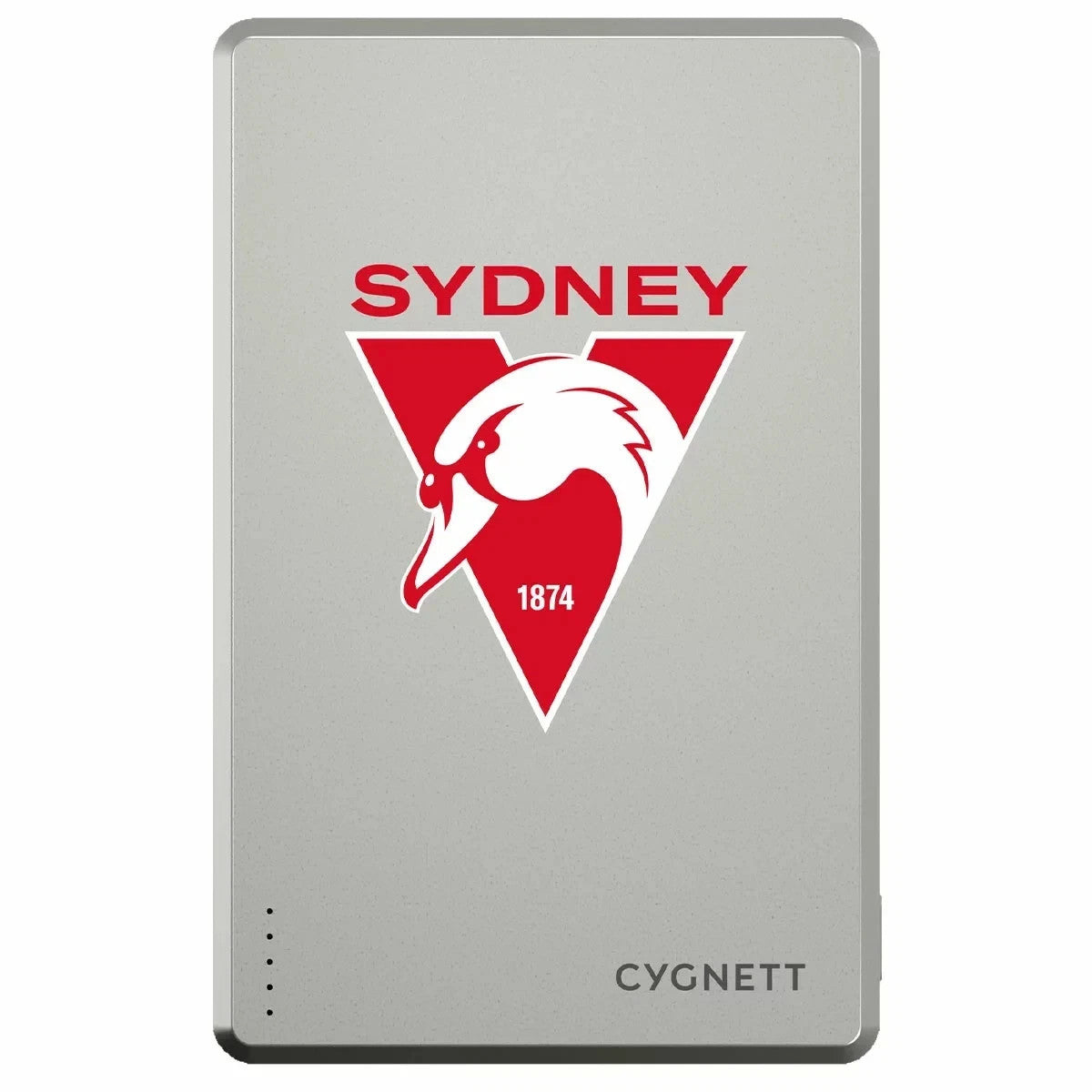 Cygnett 5K MagSlim Magnetic Wireless Power Bank - AFL Sydney Swan CY5374PBCHE