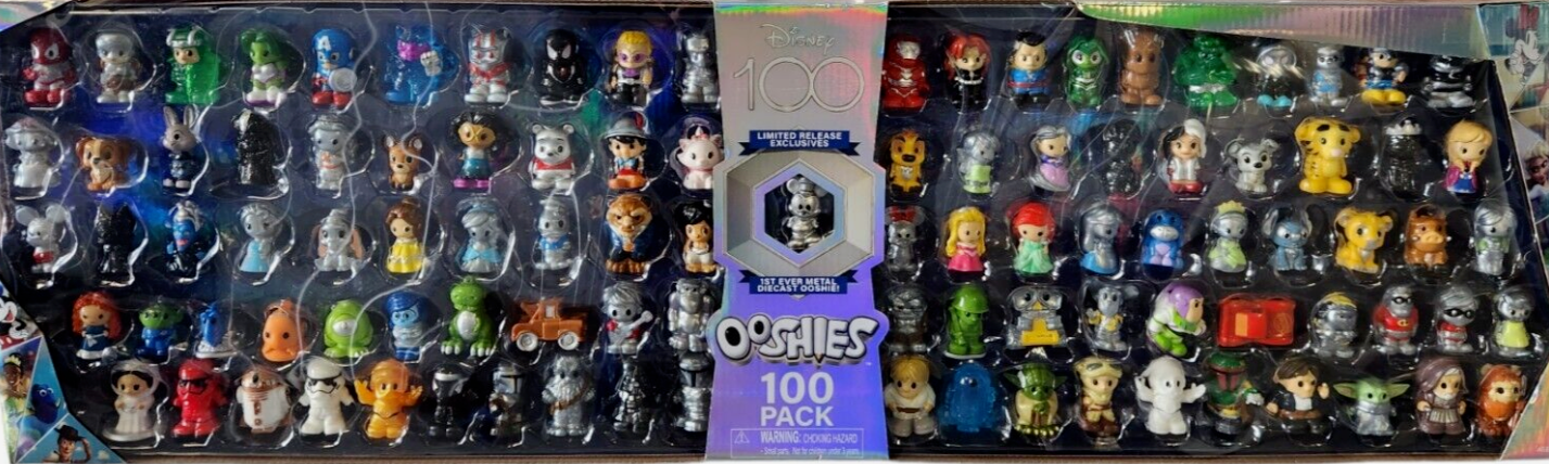 Disney 100 Ooshies 100 Pack - Limited Release Exclusives 1st Ever Metal Diecast