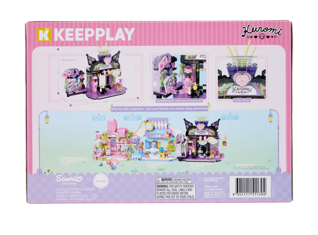 KeepPlay Sanrio Kuromi Enchanted Boutique 380-Piece Building Brick Playset