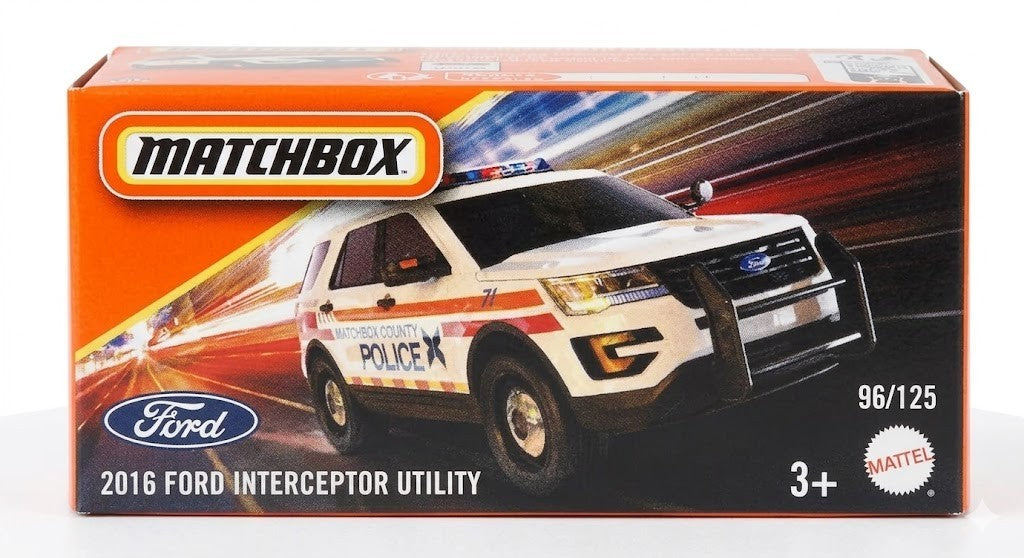 Matchbox 2025. 2016 Ford Interceptor Utility. 96/125. Power Grab. Police Car.